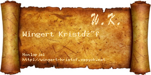 Wingert Kristóf névjegykártya